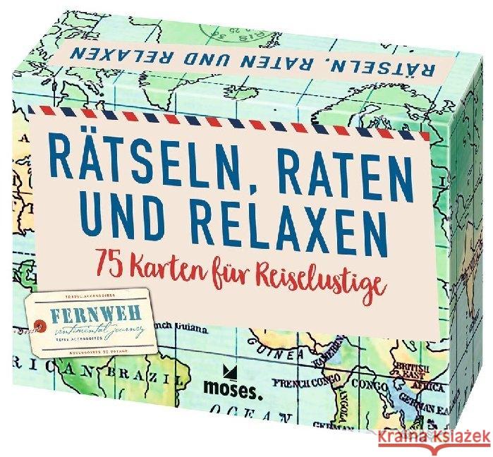 Rätsel, Raten und Relaxen (Spiel) : 75 Karten für Reiselustige Kiefer, Philip 9783964550507 moses. Verlag