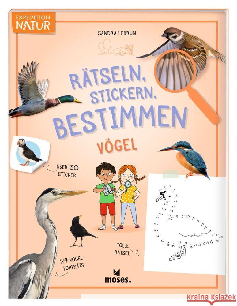 Expedition Natur Rätseln, Stickern, Bestimmen - Vögel Lebrun, Sandra 9783964553140 moses. Verlag