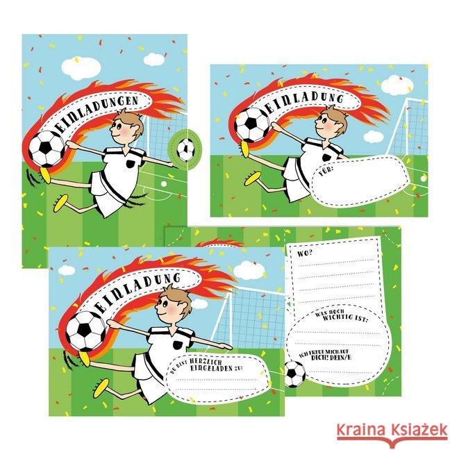 12 Einladungskarten Fußball zum Geburtstag für Jungs inkl. Umschläge : Geburtstagseinladungen für Kinder Einladungen im Set für jeden Anlass + Kindergeburtstag, Fußball-Party Wirth, Lisa 9783966980265 Nova MD
