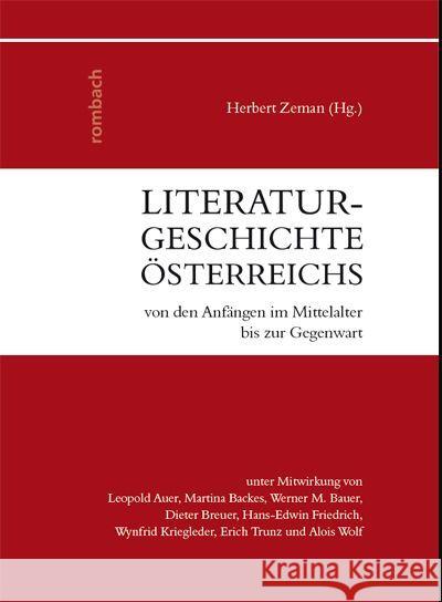 Literaturgeschichte Osterreichs Von Den Anfangen Im Mittelalter Bis Zur Gegenwart Zeman, Herbert 9783968214535