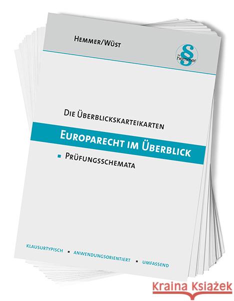 Überblickskarteikarten Europarecht im Überblick Hemmer, Karl-Edmund, Wüst, Achim 9783968380483 hemmer/wüst