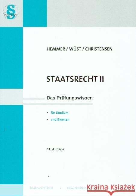 Staatsrecht II Hemmer, Karl-Edmund, Wüst, Achim, Christensen, Ralph 9783968382128