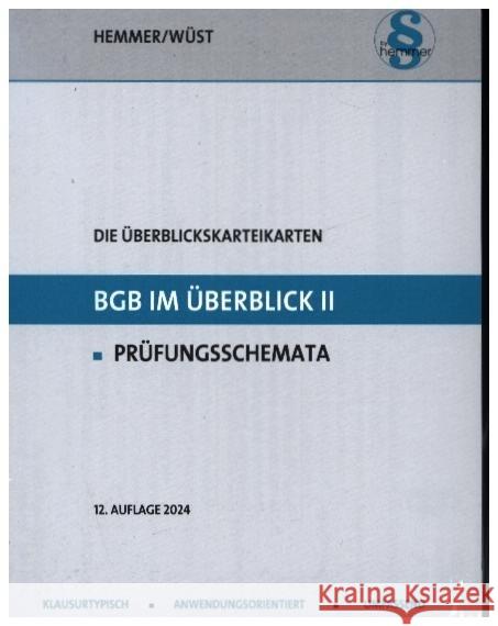 Überblickskarteikarten BGB im Überblick II - Nebengebiete Hemmer, Karl-Edmund, Wüst, Achim 9783968382524