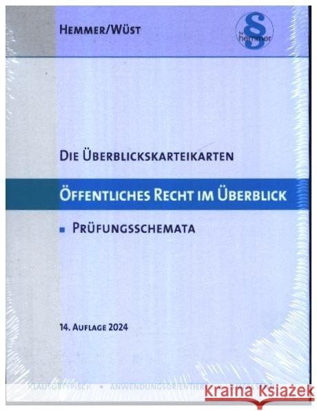 Überblickskarteikarten Offentliches Recht Hemmer, Karl-Edmund, Wüst, Achim 9783968382555 hemmer/wüst