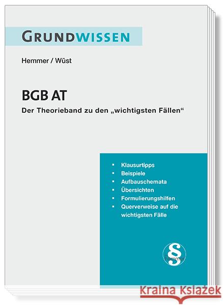 Grundwissen BGB AT Hemmer, Karl-Edmund, Wüst, Achim, d'Alquen, Clemens 9783968382951