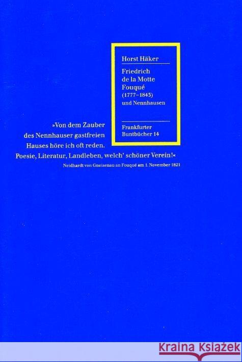 Friedrich de la Motte Fouqué (1777-1843) und Nennhausen Häker, Horst 9783969820179 Verlag für Berlin-Brandenburg