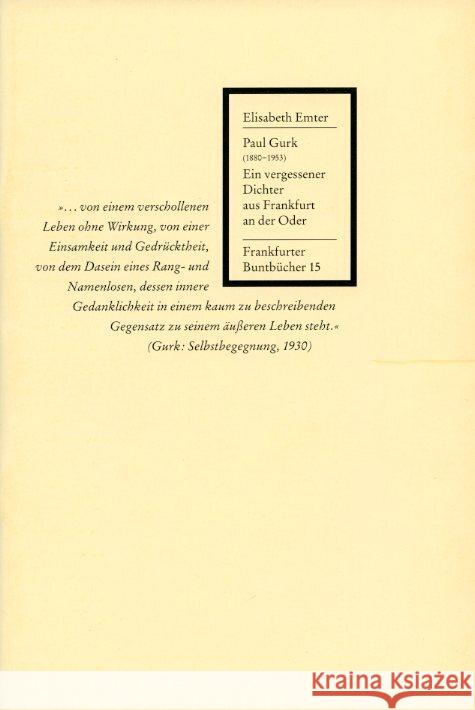 Paul Gurk (1880-1953) Emter, Elisabeth 9783969820186 Verlag für Berlin-Brandenburg