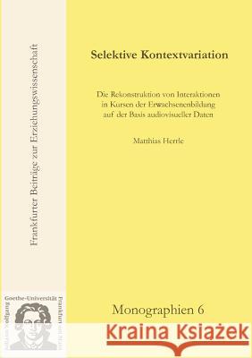 Selektive Kontextvariation Matthias Herrle 9783981087925