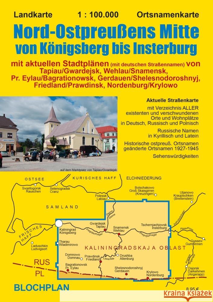 Landkarte Nord-Ostpreußens Mitte von Königsberg bis Insterburg Bloch, Dirk 9783982296982