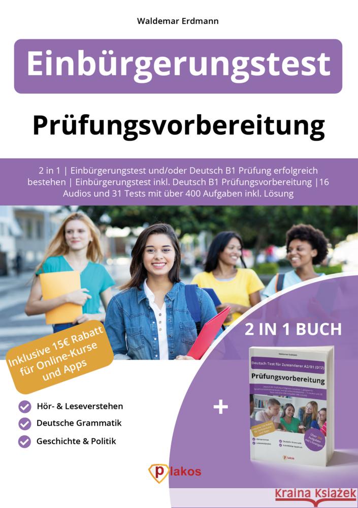 Einbürgerungstest Vorbereitung + Deutsch B1 Waldemar, Erdmann 9783985257447