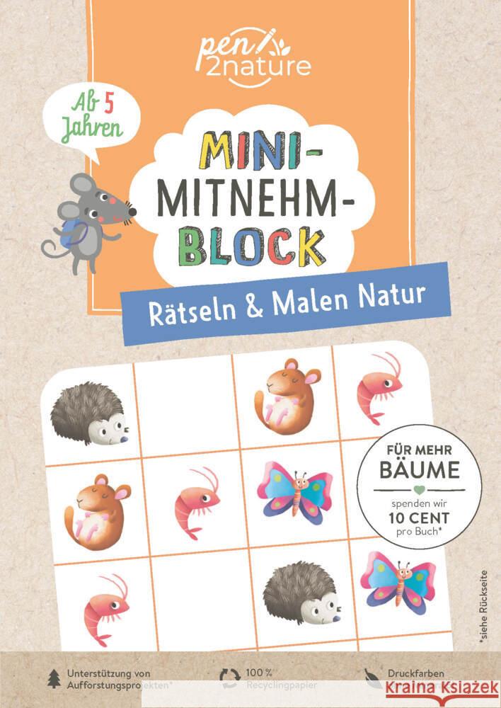 Mini-Mitnehm-Block Rätseln & Malen Natur pen2nature 9783987640773