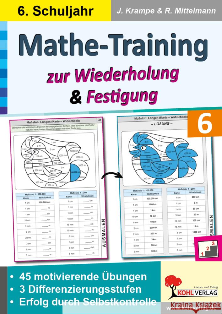 Mathe-Training zur Wiederholung und Festigung / Klasse 6 Krampe, Jörg, Mittelmann, Rolf 9783988410603