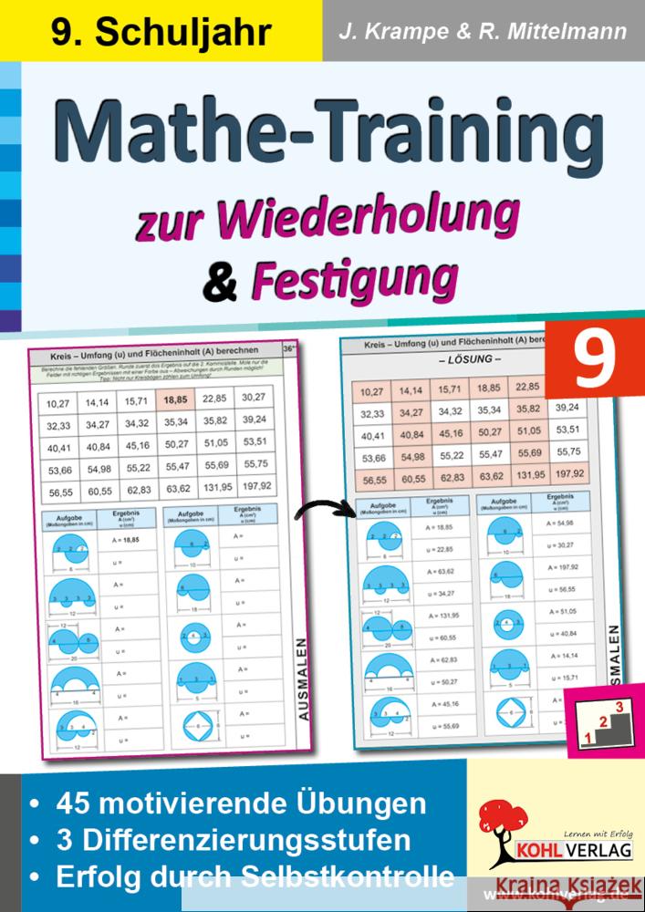 Mathe-Training zur Wiederholung und Festigung / Klasse 9 Krampe, Jörg, Mittelmann, Rolf 9783988410634