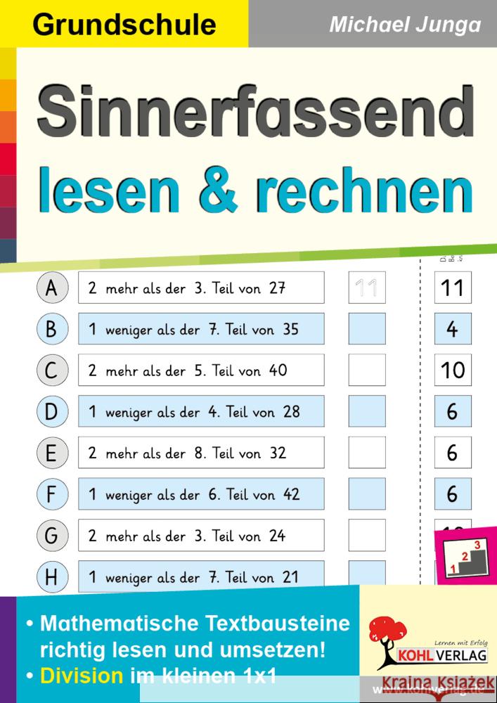 Sinnerfassend lesen und rechnen / Division Junga, Michael 9783988412034