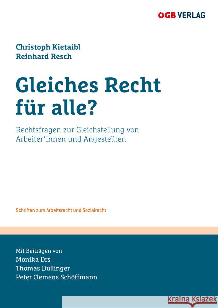 Gleiches Recht für alle? Schöffmann, Peter, Drs, Monika, Dullinger, Thomas 9783990466285