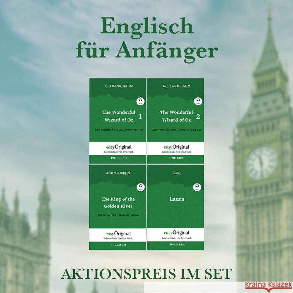 Englisch für Anfänger (mit kostenlosem Audio-Download-Link), 4 Teile Carroll, Lewis, Baum, L. Frank, Ruskin, John 9783991126232