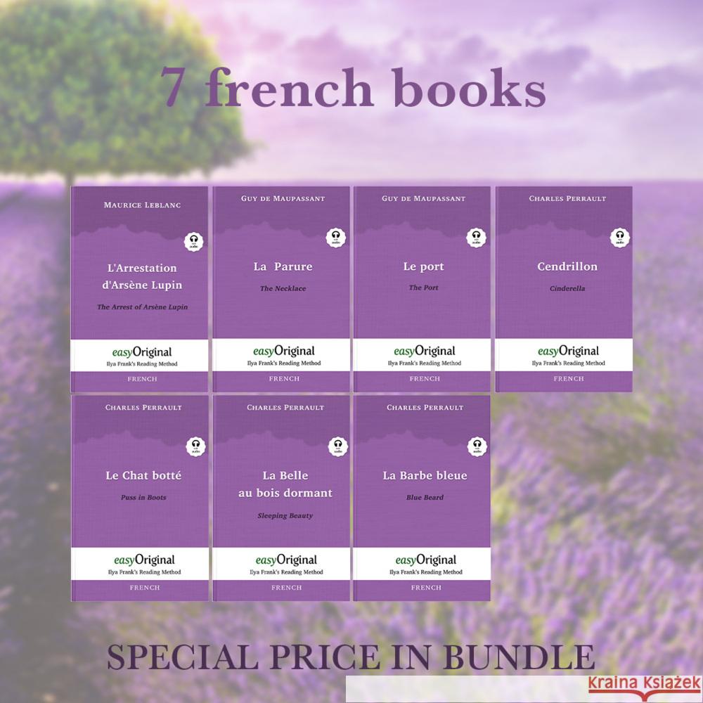 7 french books (books + 7 audio-CDs) - Ilya Frank's Reading Method, m. 7 Audio-CD, m. 7 Audio, m. 7 Audio, 7 Teile Maupassant, Guy de, Perrault, Charles, Leblanc, Maurice 9783991127536 EasyOriginal