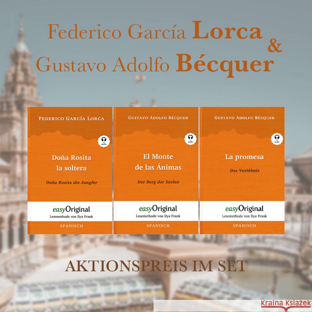 Federico García Lorca & Gustavo Adolfo Bécquer (Bücher + 3 MP3 Audio-CDs) - Lesemethode von Ilya Frank, m. 3 Audio-CD, m. 3 Audio, m. 3 Audio, 3 Teile García Lorca, Federico, Bécquer, Gustavo Adolfo 9783991127789