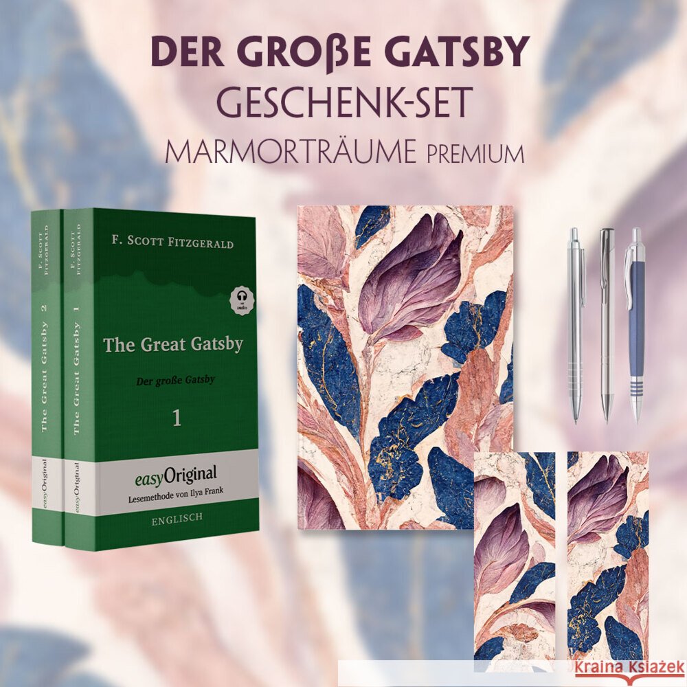Der Große Gatsby Geschenkset - 2 Bücher (mit Audio-Online) + Marmorträume Schreibset Premium, m. 1 Beilage, m. 1 Buch Fitzgerald, F. Scott 9783991128199