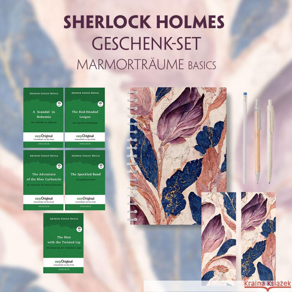 Sherlock Holmes Geschenkset - 5 Bücher (mit Audio-Online) + Marmorträume Schreibset Basics, m. 5 Beilage, m. 5 Buch Doyle, Arthur Conan 9783991128984