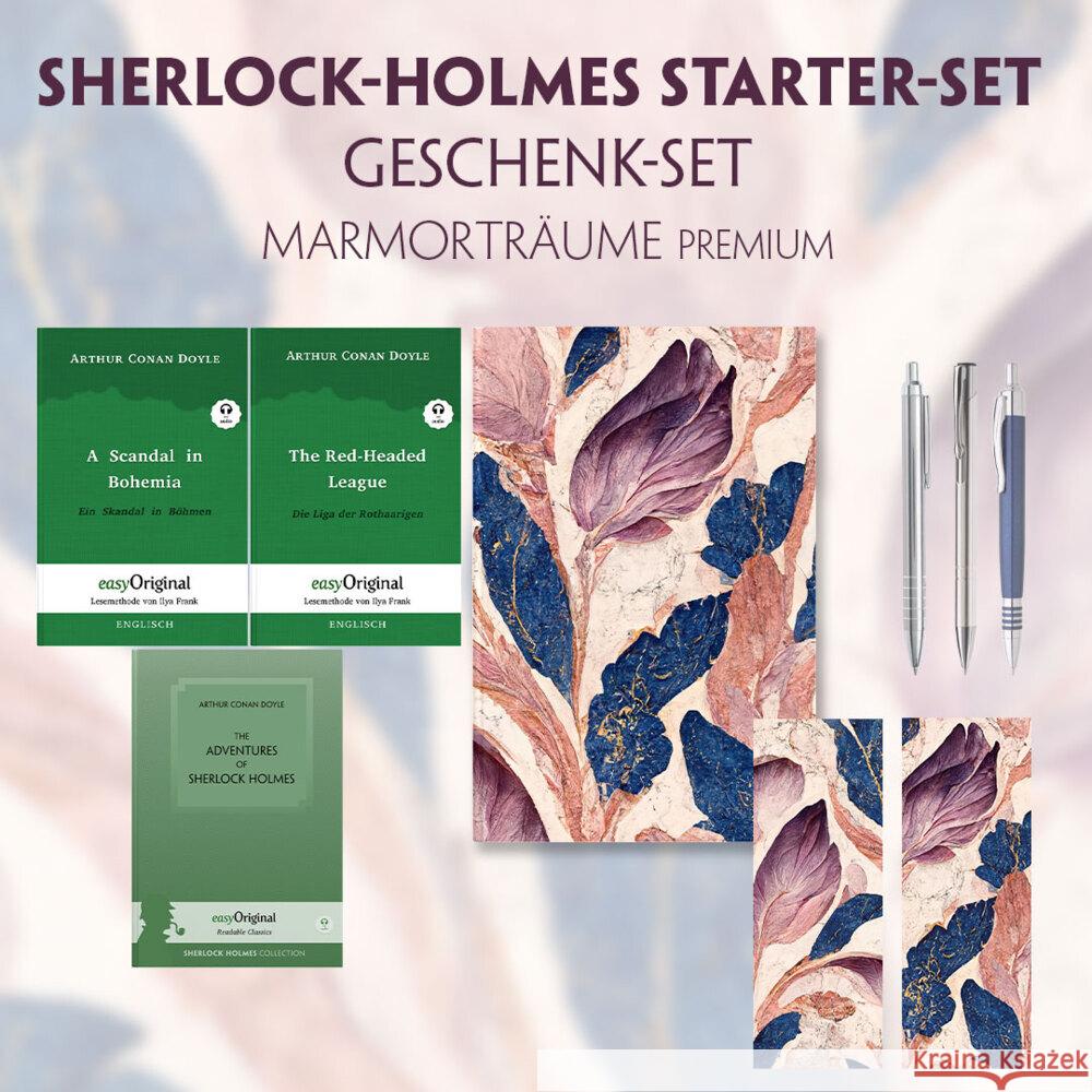 The Adventures of Sherlock Holmes Starter-Paket Geschenkset (mit Audio-Online) + Marmorträume Schreibset Premium, m. 3 Beilage, m. 3 Buch Doyle, Arthur Conan 9783991129233