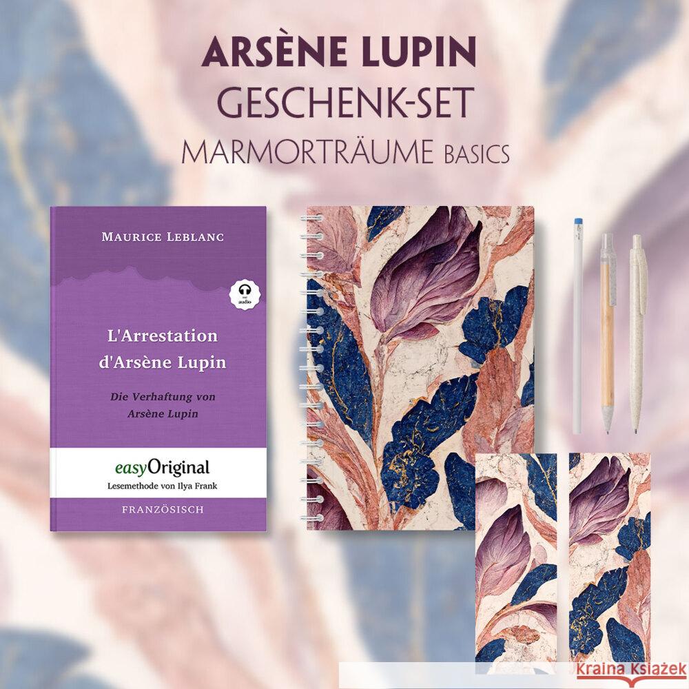 Die Verhaftung von d'Arsène Lupin - Geschenkset (Buch + Audio-Online) + Marmorträume Schreibset Basics, m. 1 Beilage, m. 1 Buch Leblanc, Maurice 9783991129462 EasyOriginal