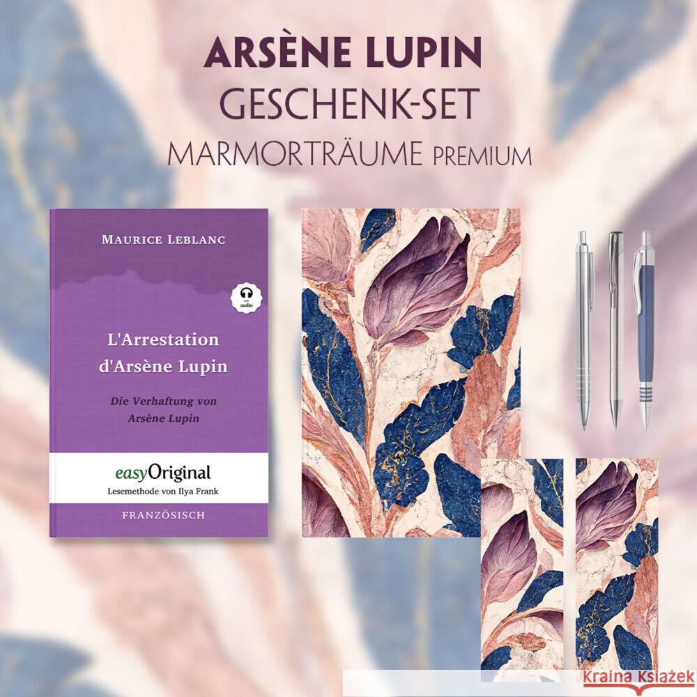 Die Verhaftung von d'Arsène Lupin - Geschenkset (Buch + Audio-Online) + Marmorträume Schreibset Premium, m. 1 Beilage, m. 1 Buch Leblanc, Maurice 9783991129479