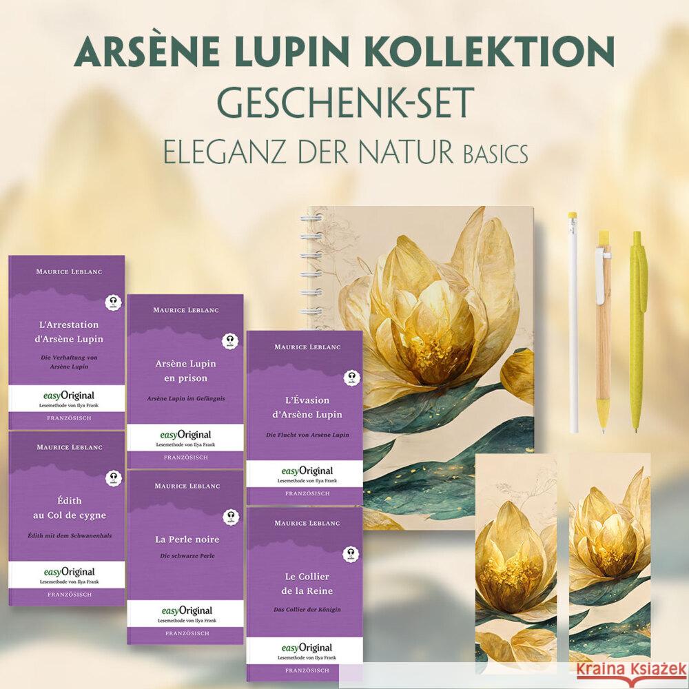 Arsène Lupin Geschenkset - 6 Bücher (mit Audio-Online) + Eleganz der Natur Schreibset Basics, m. 6 Beilage, m. 6 Buch Leblanc, Maurice 9783991129486 EasyOriginal