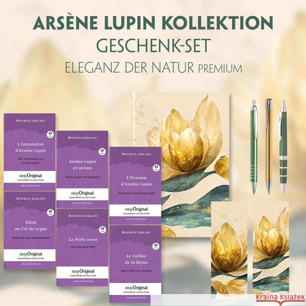 Arsène Lupin Geschenkset - 6 Bücher (mit Audio-Online) + Eleganz der Natur Schreibset Premium, m. 6 Beilage, m. 6 Buch Leblanc, Maurice 9783991129493 EasyOriginal