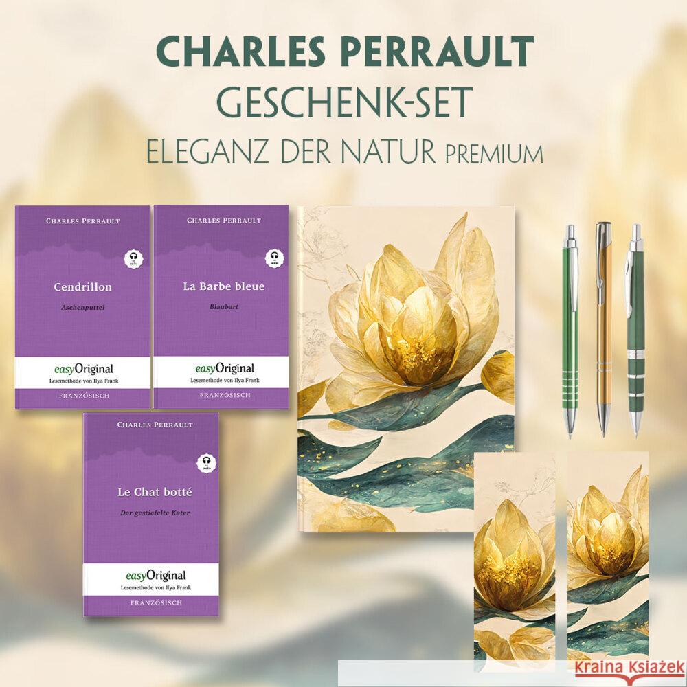 Charles Perrault Geschenkset - 3 Bücher (mit Audio-Online) + Eleganz der Natur Schreibset Premium, m. 3 Beilage, m. 3 Buch Perrault, Charles 9783991129615