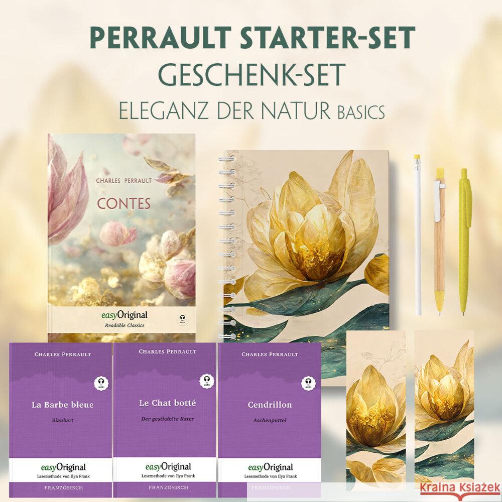 Charles Perrault Starter-Paket Geschenkset - 4 Bücher (mit Audio-Online) + Eleganz der Natur Schreibset Basics, m. 4 Beilage, m. 4 Buch Perrault, Charles 9783991129769