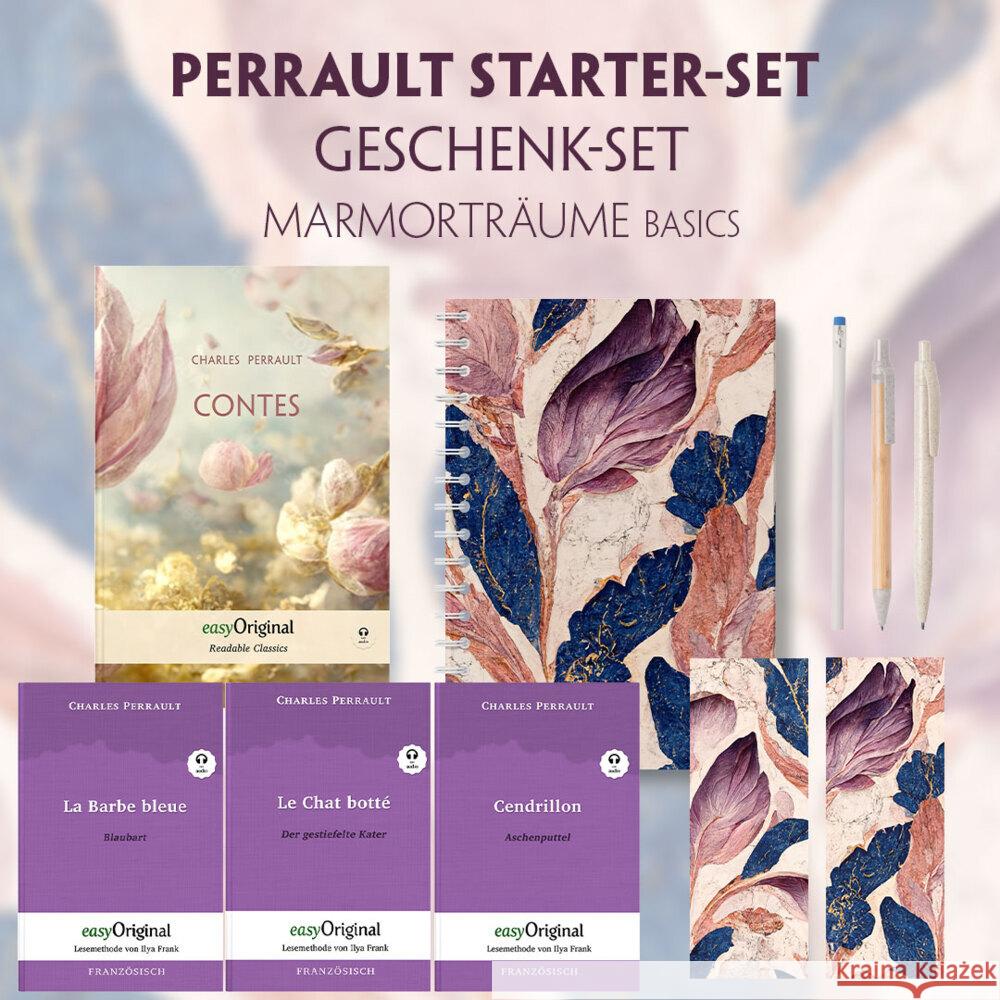 Charles Perrault Starter-Paket Geschenkset - 4 Bücher (mit Audio-Online) + Marmorträume Schreibset Basics, m. 4 Beilage, m. 4 Buch Perrault, Charles 9783991129783