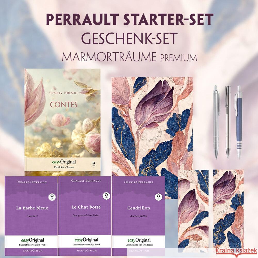 Charles Perrault Starter-Paket Geschenkset - 4 Bücher (mit Audio-Online) + Marmorträume Schreibset Premium, m. 4 Beilage, m. 4 Buch Perrault, Charles 9783991129790