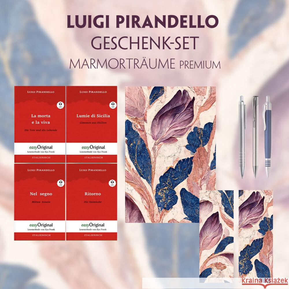 Luigi Pirandello Geschenkset - 4 Bücher (mit Audio-Online) + Marmorträume Schreibset Premium, m. 4 Beilage, m. 4 Buch Pirandello, Luigi 9783991129912
