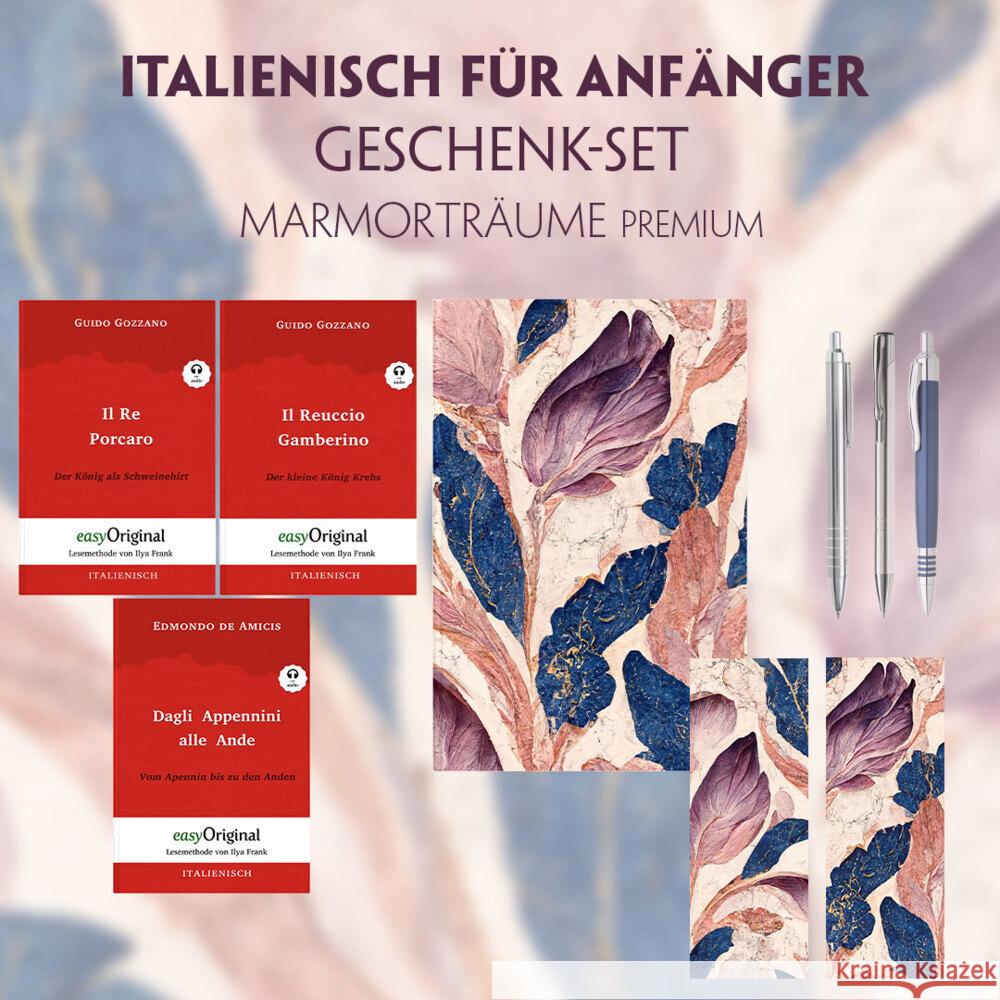 Italienisch für Anfänger Geschenkset - 3 Bücher (mit Audio-Online) + Marmorträume Schreibset Premium, m. 3 Beilage, m. 3 Buch Gozzano, Guido, de Amicis, Edmondo 9783991129950