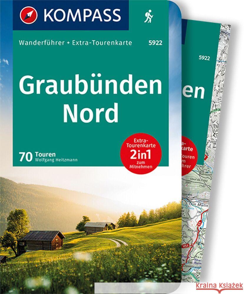 KOMPASS Wanderführer 5922 Graubünden Nord Heitzmann, Wolfgang 9783991211358