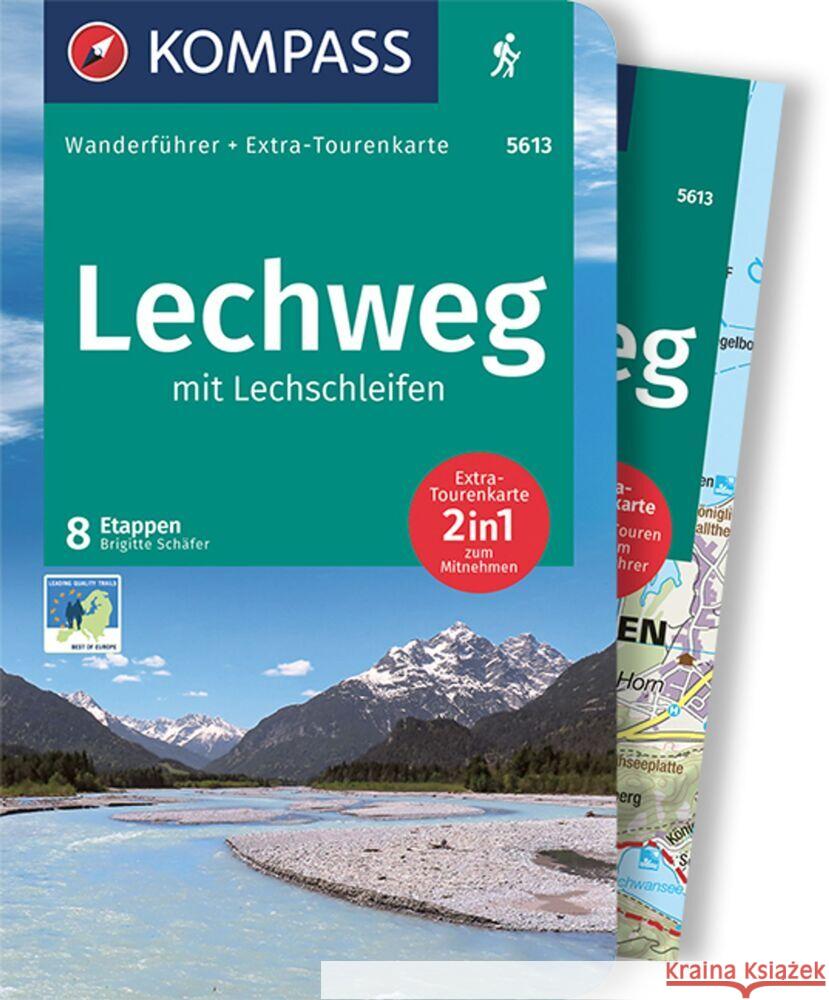 KOMPASS Wanderführer Lechweg mit Lechschleifen, 16 Touren und Etappen Schäfer, Brigitte 9783991213376 Kompass-Karten