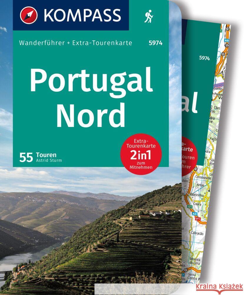 KOMPASS Wanderführer 5974 Portugal Nord, 55 Touren Sturm, Astrid 9783991214809 Kompass-Karten