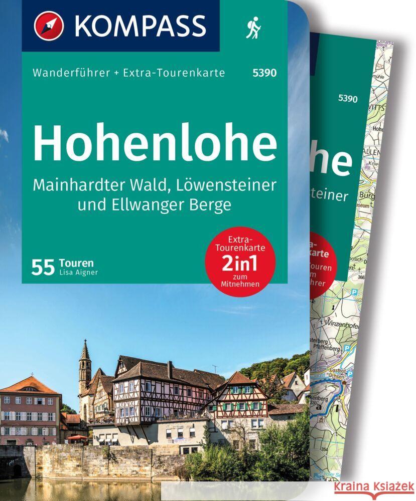 KOMPASS Wanderführer 5390 Hohenlohe, Mainhardter Wald, Löwensteiner und Ellwanger Berge, 55 Touren Aigner, Lisa 9783991214854