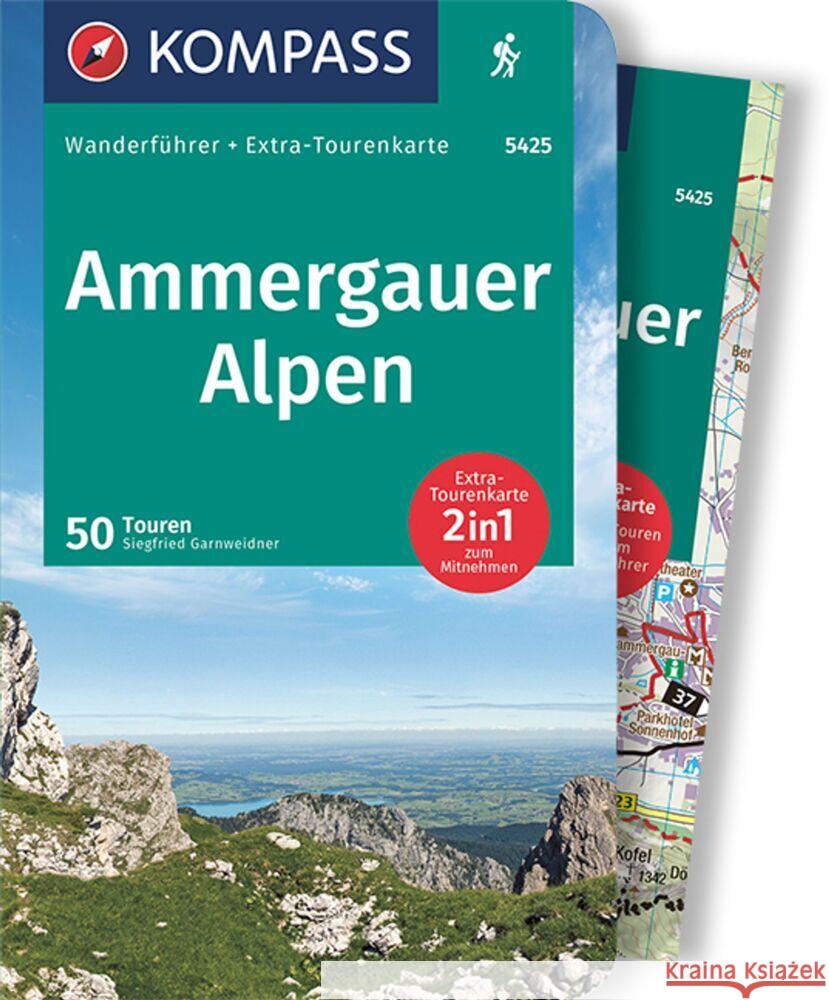 KOMPASS Wanderführer 5425 Ammergauer Alpen, 50 Touren Garnweidner, Siegfried 9783991214885 Kompass-Karten