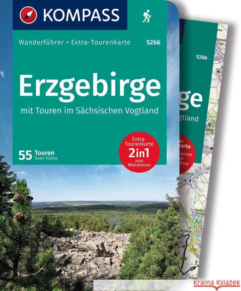 KOMPASS Wanderführer 5266 Erzgebirge, 55 Touren Hähle, Sven 9783991216254 Kompass-Karten