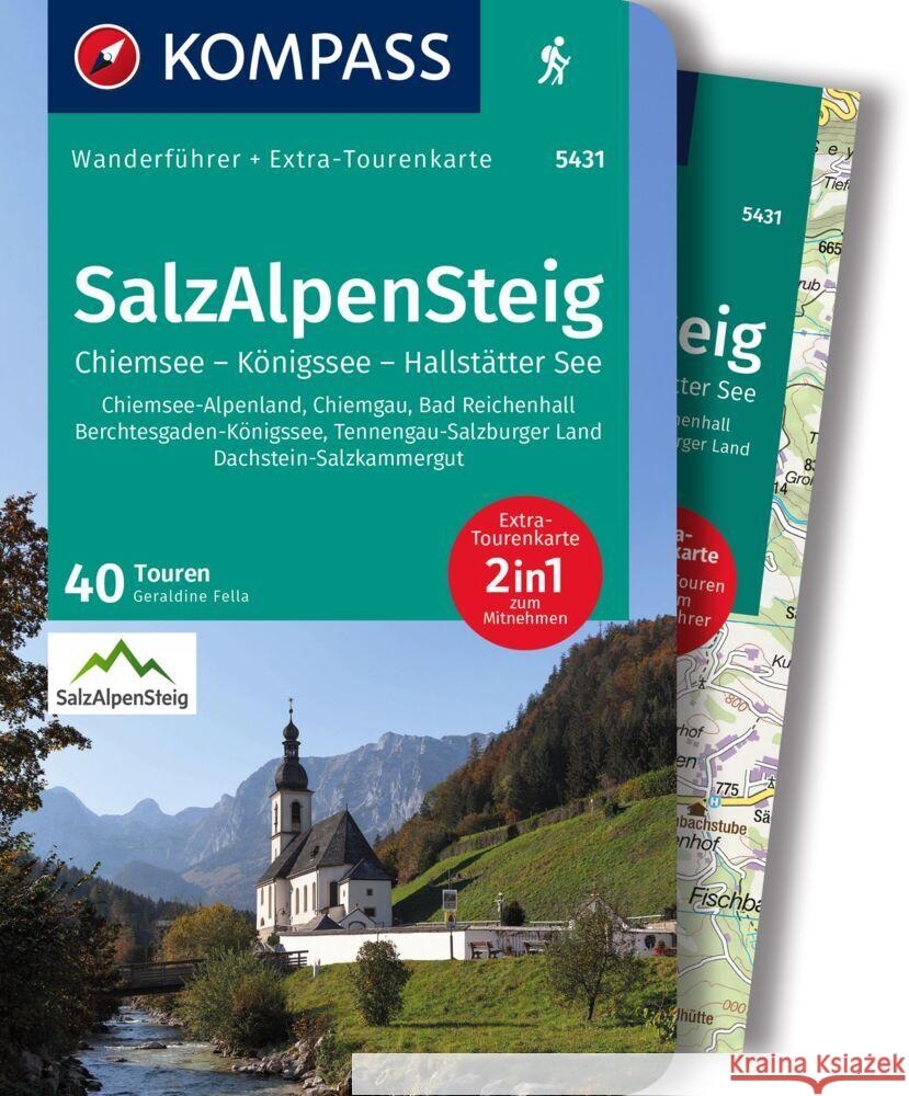 KOMPASS Wanderführer 5431 SalzAlpenSteig, Chiemsee, Königssee, Hallstätter See, 40 Touren Fella, Geraldine 9783991216315 Kompass-Karten