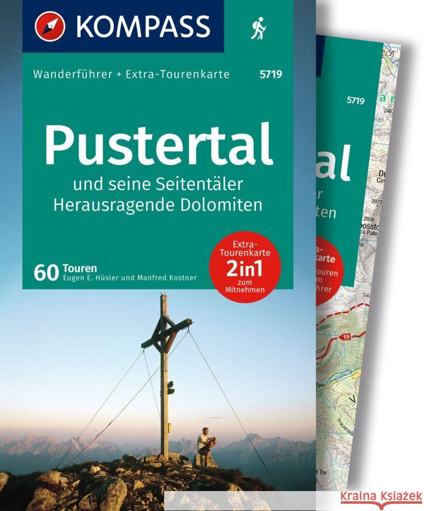 KOMPASS Wanderführer Pustertal und seine Seitentäler, Herausragende Dolomiten, 60 Touren mit Extra-Tourenkarte Hüsler, Eugen E., Kostner, Manfred 9783991540823 Kompass-Karten