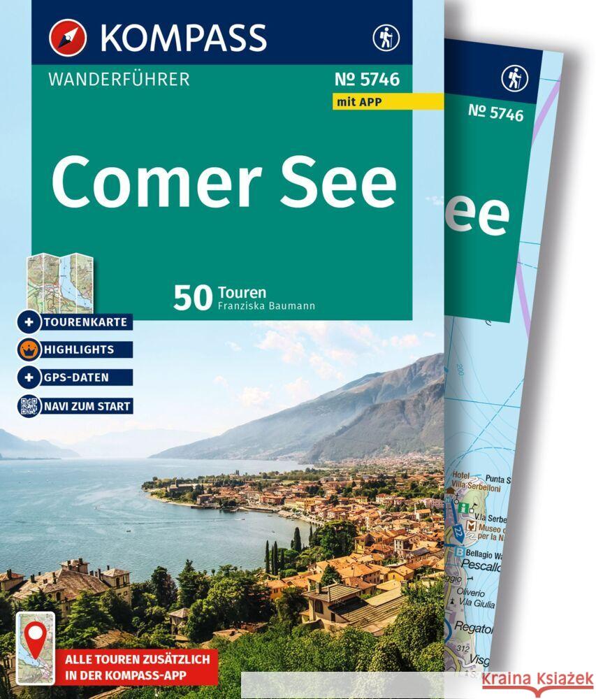 KOMPASS Wanderführer Comer See, 50 Touren mit Extra-Tourenkarte Baumann, Franziska 9783991543862 Kompass-Karten