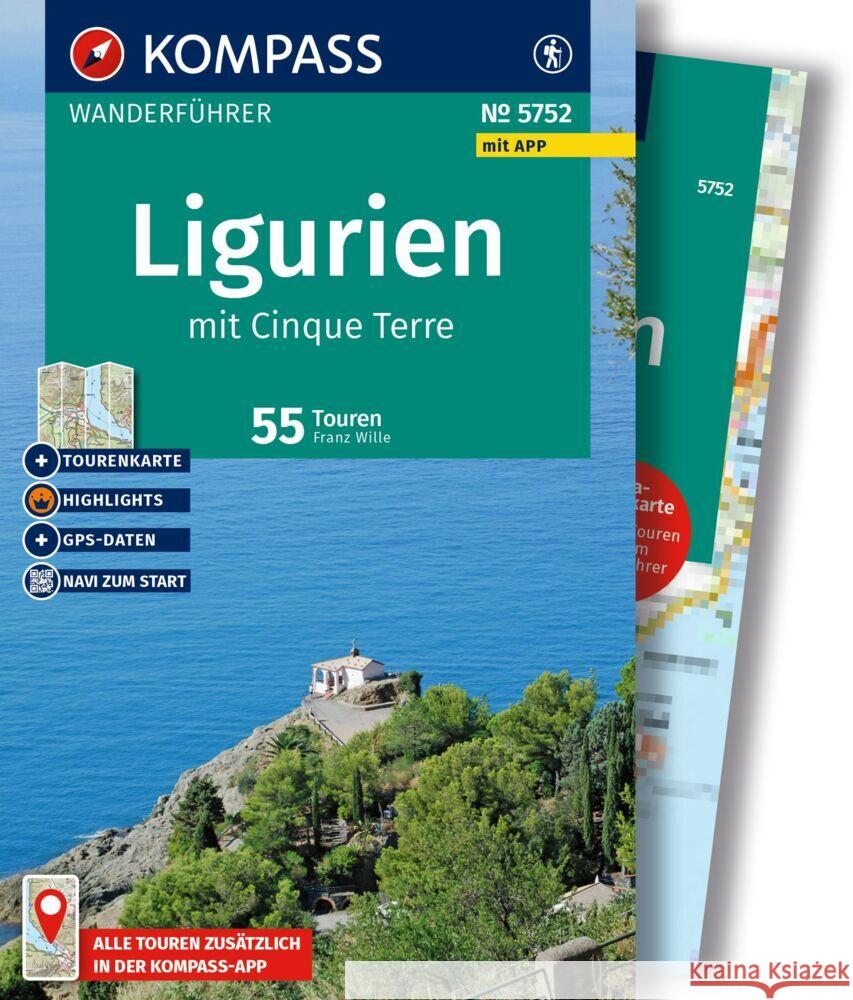 KOMPASS Wanderführer Ligurien mit Cinque Terre, 50 Touren mit Extra-Tourenkarte Wille, Franz 9783991543879