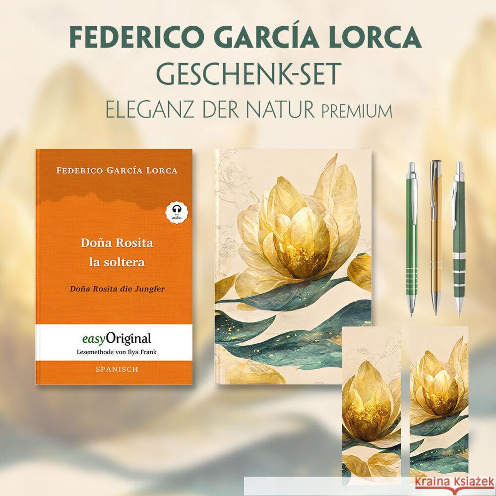 Doña Rosita la soltera Geschenkset (Buch mit Audio-Online) + Eleganz der Natur Schreibset Premium, m. 1 Beilage, m. 1 Buch García Lorca, Federico 9783991680017