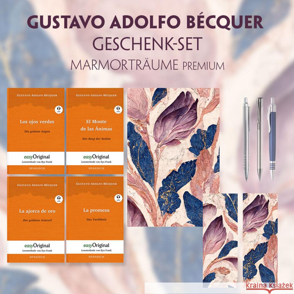 Gustavo Adolfo Bécquer Geschenkset - 4 Bücher (mit Audio-Online) + Marmorträume Schreibset Premium, m. 4 Beilage, m. 4 Buch Bécquer, Gustavo Adolfo 9783991680079