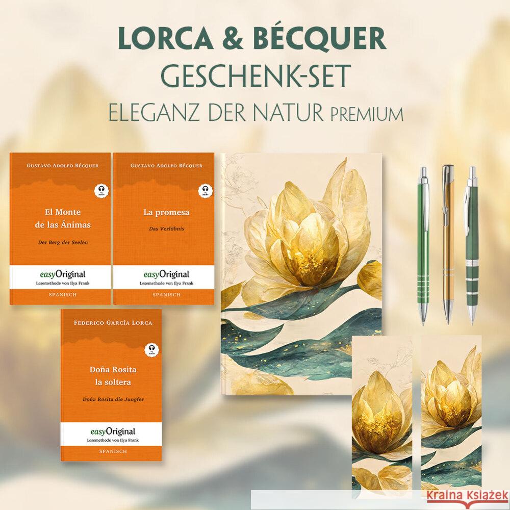 Lorca & Bécquer Geschenkset - 3 Bücher (mit Audio-Online) + Eleganz der Natur Schreibset Premium, m. 3 Beilage, m. 3 Buch García Lorca, Federico, Bécquer, Gustavo Adolfo 9783991680130 EasyOriginal