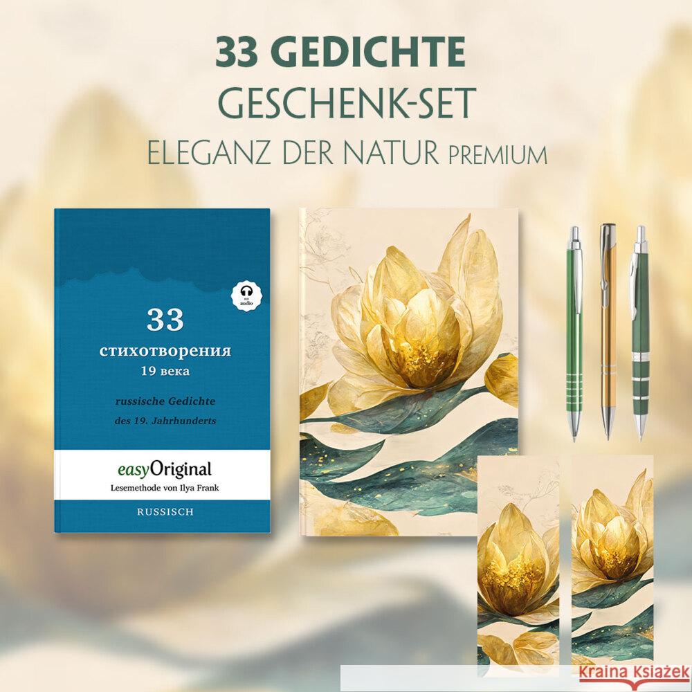 33 russische Gedichte Geschenkset (Buch mit Audio-Online) + Eleganz der Natur Schreibset Premium, m. 1 Beilage, m. 1 Buch Frank, Ilya 9783991680178