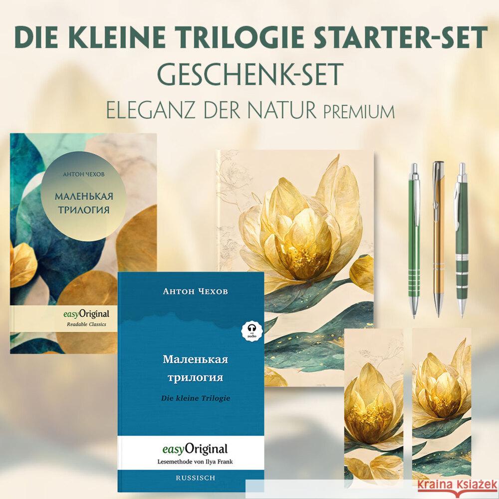 Die Kleine Trilogie Starter-Paket Geschenkset - 2 Bücher (mit Audio-Online) + Eleganz der Natur Schreibset Premium, m. 2 Beilage, m. 2 Buch Tschechow, Anton Pawlowitsch 9783991680772 EasyOriginal